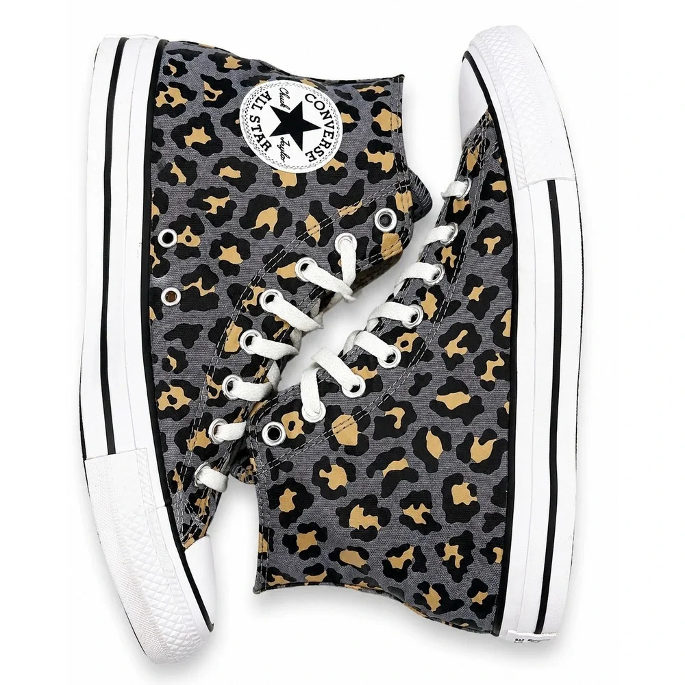 Converse Chuck Taylor All Star Womens 9.5 Leopard Animal Print High Tops 568200F